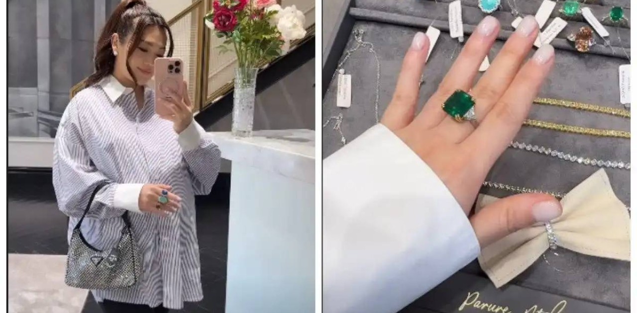 «14 карат»: Ерке Есмахан күйеуі Раймның сыйлығын көрсетті