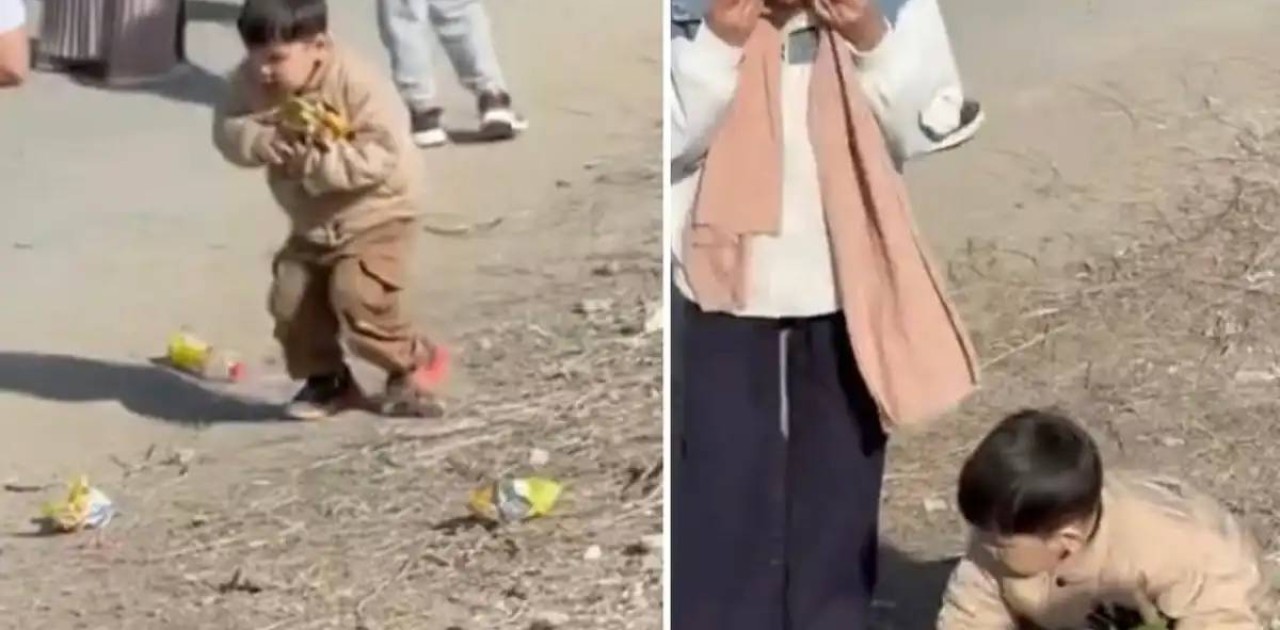 «Кішкентай эколог мырза»: атыраулық балақайдың мерекеден кейін қоқыс жинағаны елді сүйсінтті