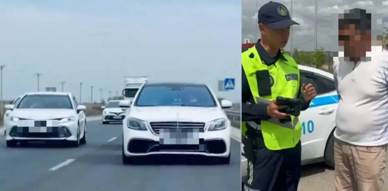 Түркістан облысында жол ережесін бұзған той кортежі анықталды (ВИДЕО)