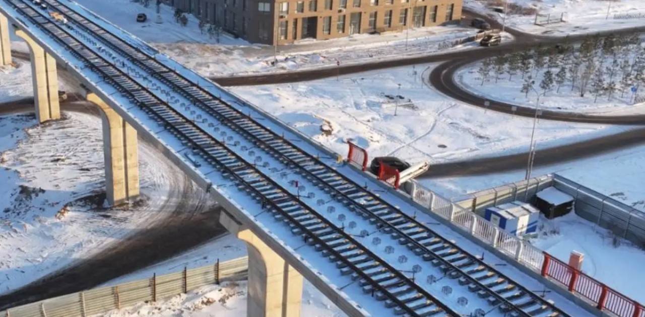 LRT құрылысы: Елордада жарты шақырым рельс төселді