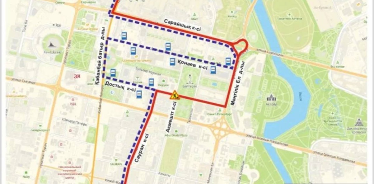 Астанада Достық пен Ақмешіт көшелерінің қиылысында жөндеу жүргізіледі