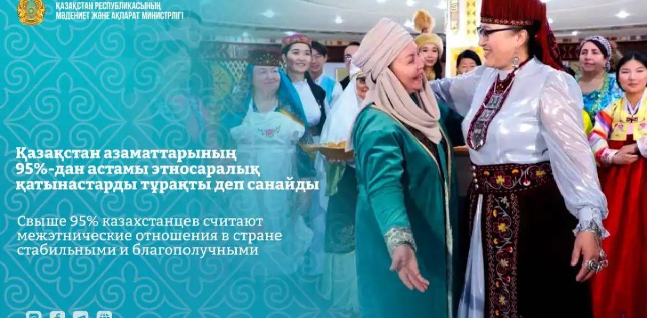 Қазақстан азаматтарының 95%-дан астамы этносаралық қатынастарды тұрақты деп санайды