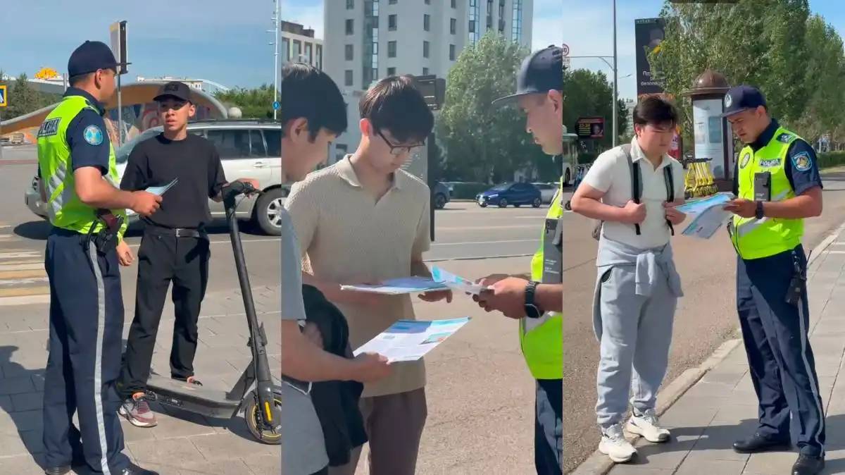 Елордада полицейлер балаларға жол қауіпсіздігі ережелерін түсіндірді