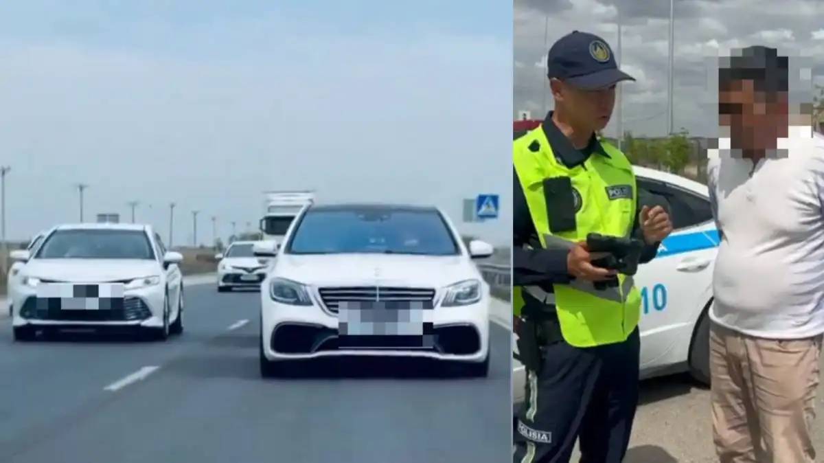 Түркістан облысында жол ережесін бұзған той кортежі анықталды (ВИДЕО)