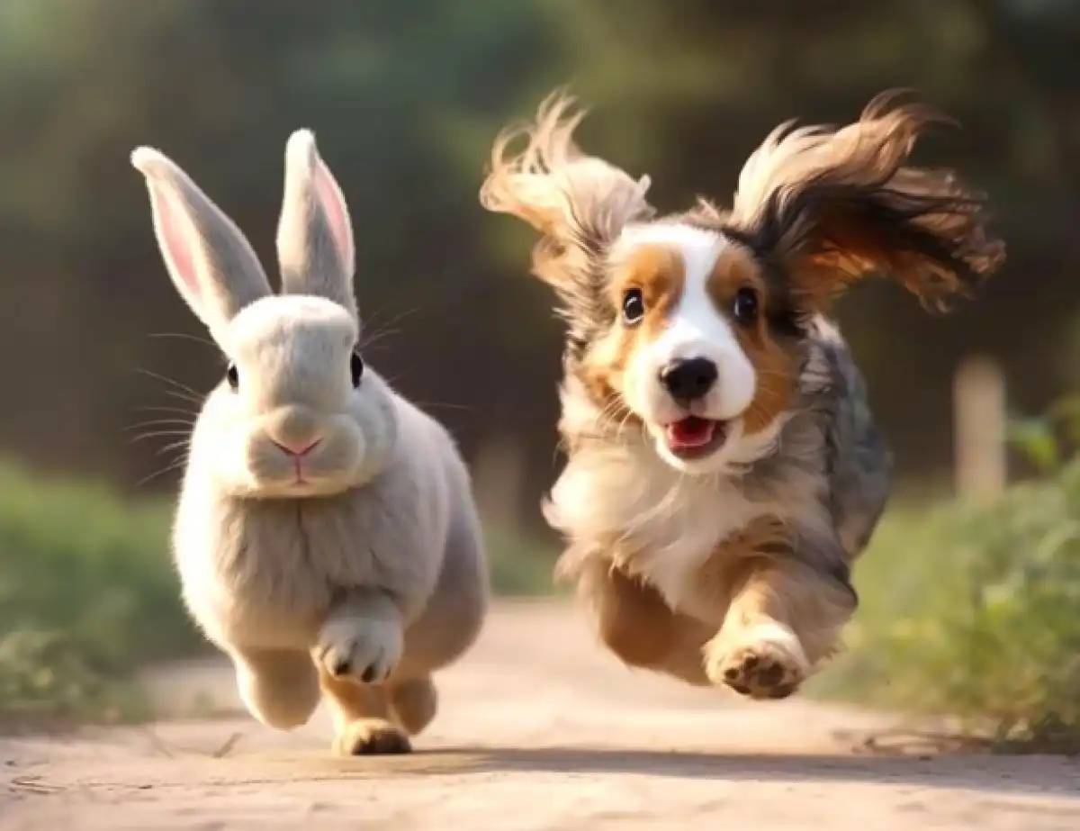 Елордадағы саябақта үш иттің қоянды қуған көрінісі көпшілікті таңғалдырды