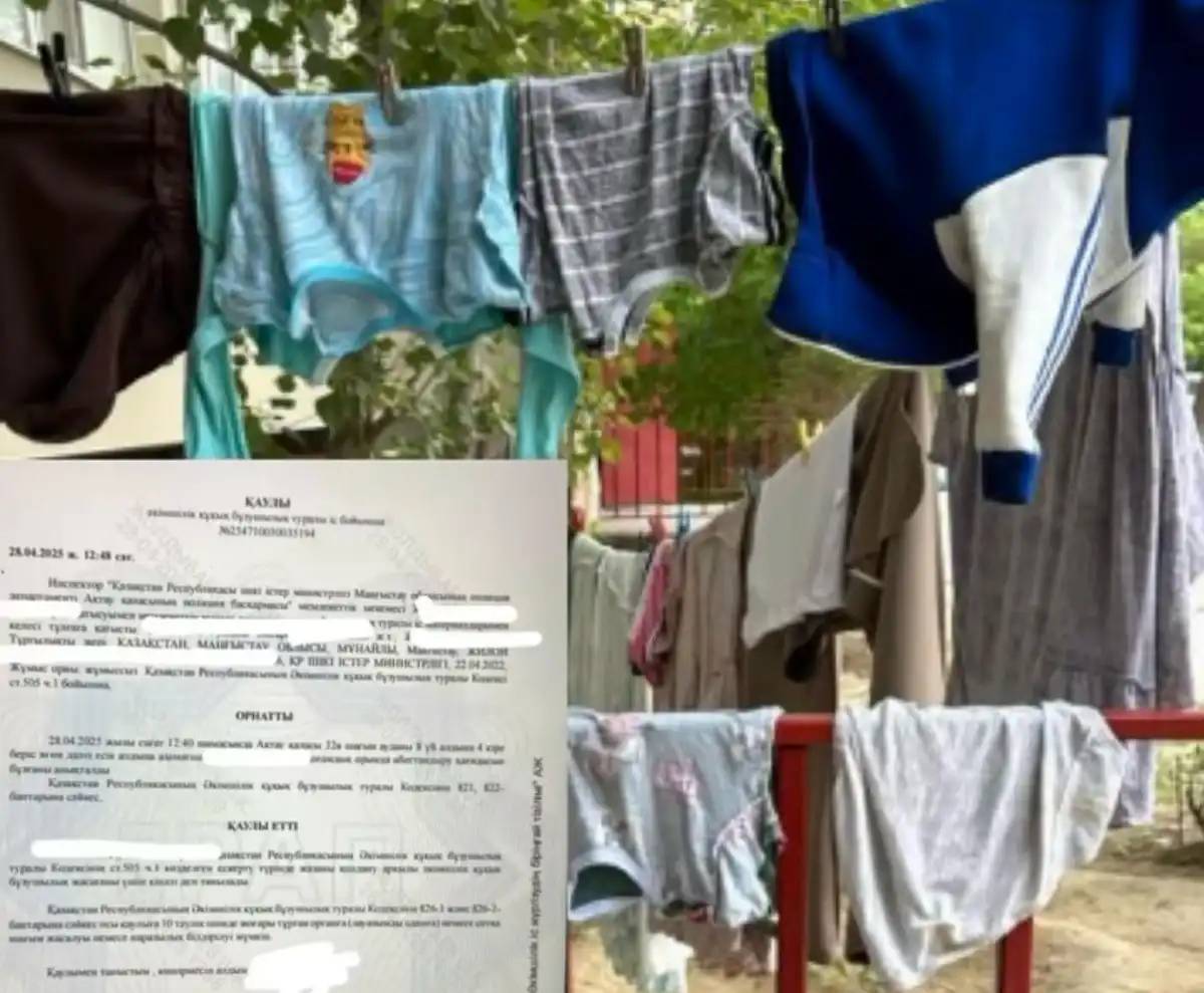 Ақтауда киімдерін далаға кептіруге жайған тұрғынға айыппұл салынды