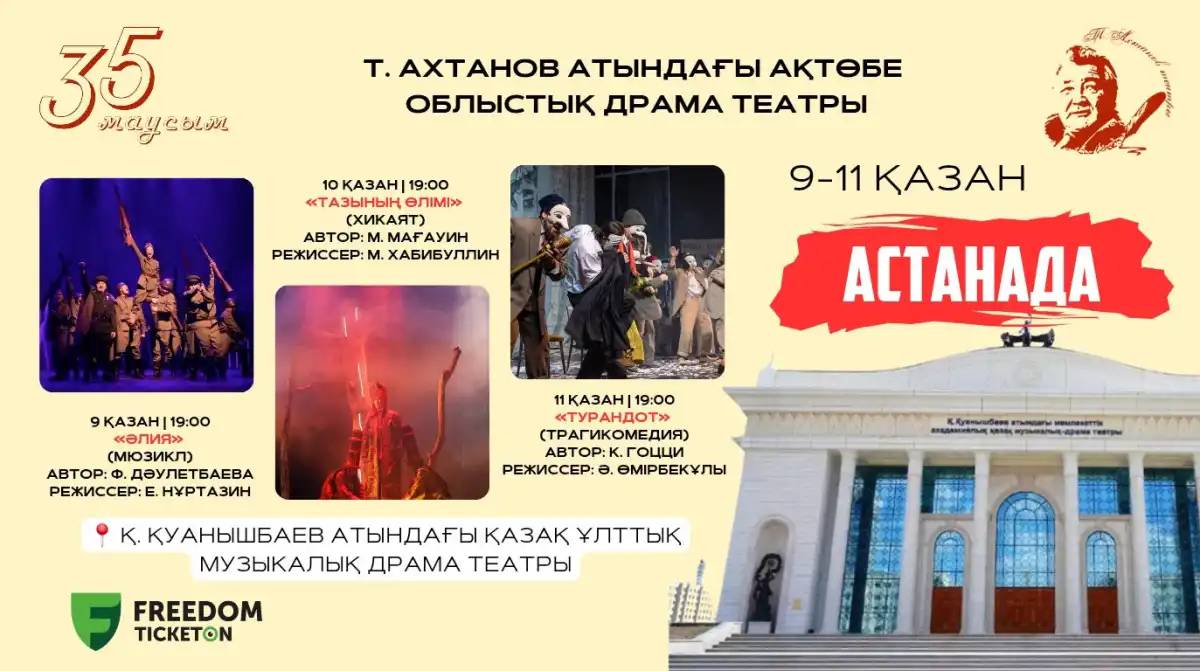 Ақтөбе облыстық драма театры Астанадағы қойылымдарына шақырады